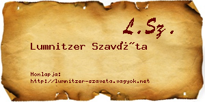 Lumnitzer Szavéta névjegykártya